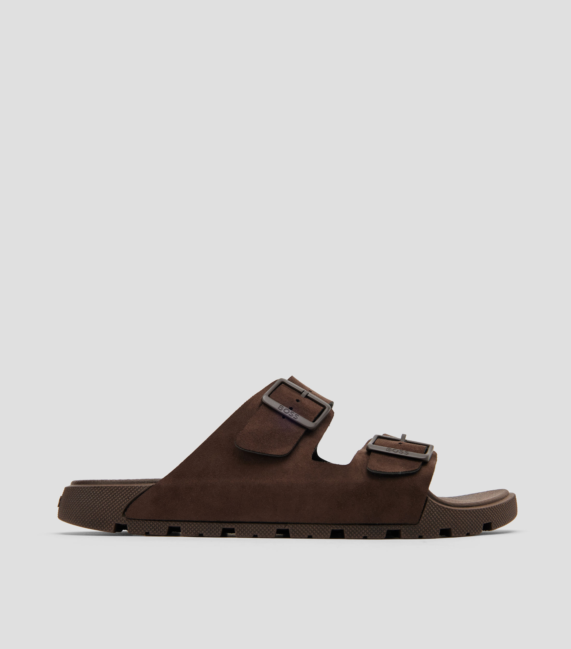 Sandalias planas de dos tiras con hebillas de la marca Hombre